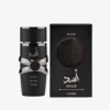Lattafa Asad Elixir – aromatas artimas Hugo Boss Bottled Absolu – pakuotė